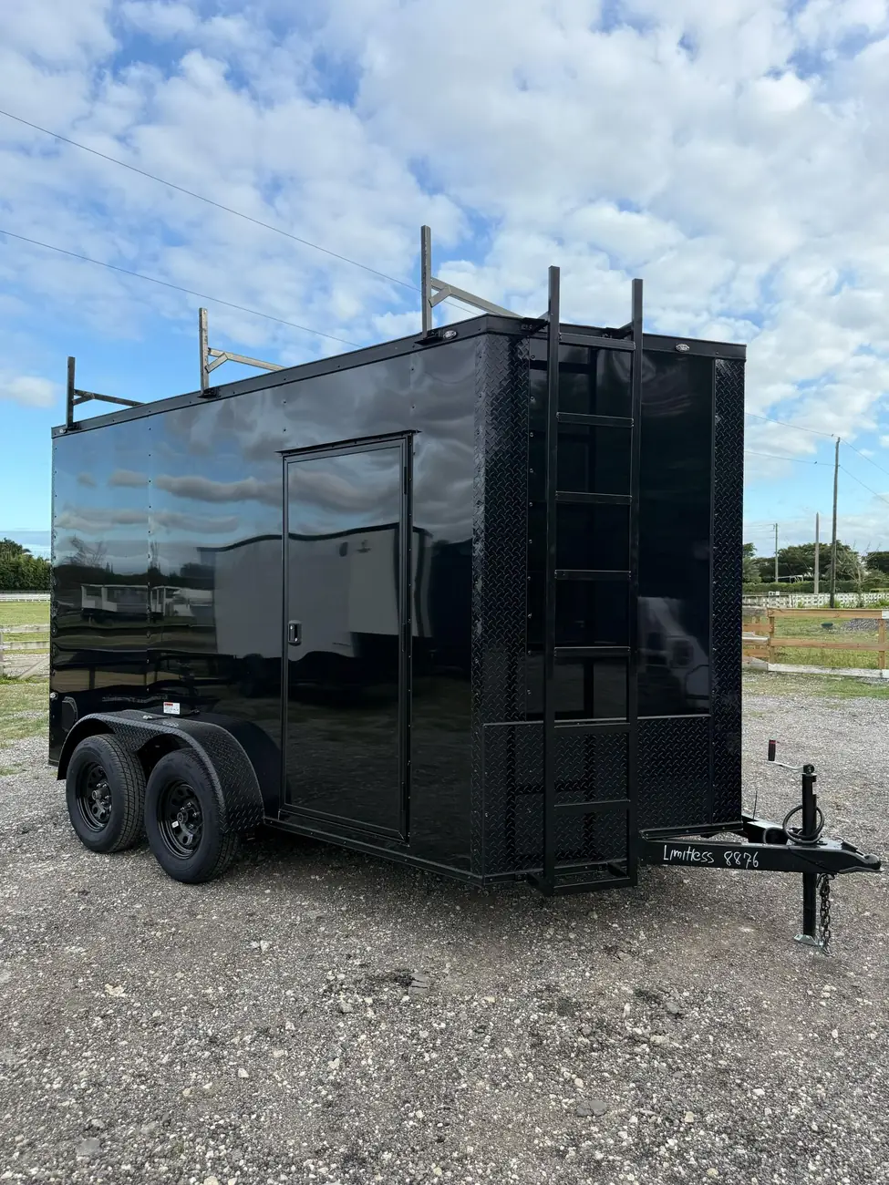 6x12 Enclosed Trailer, tandem with ladder rack photo 3