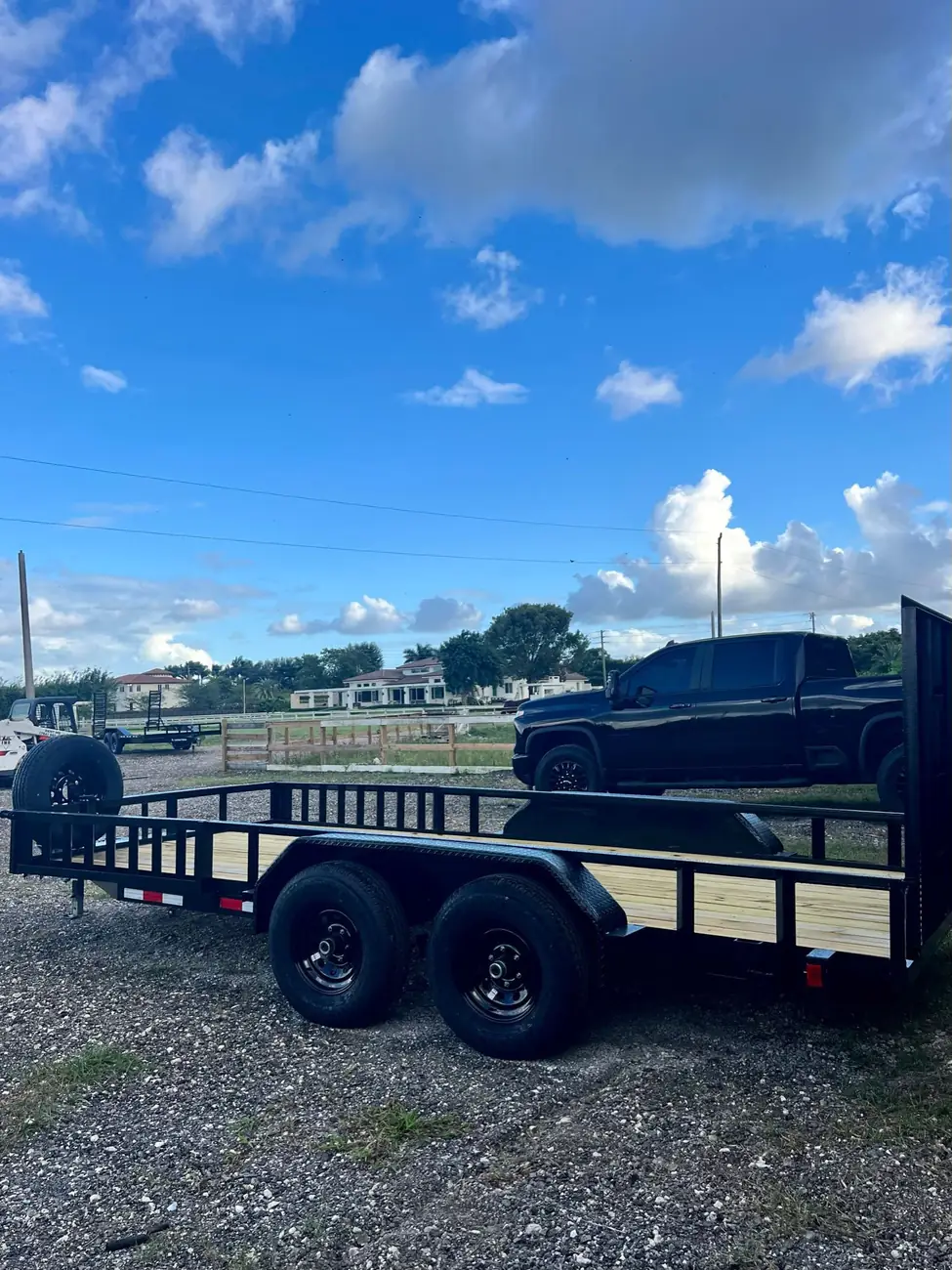 7x14 Utility Trailer, tandem with side ramps photo 1