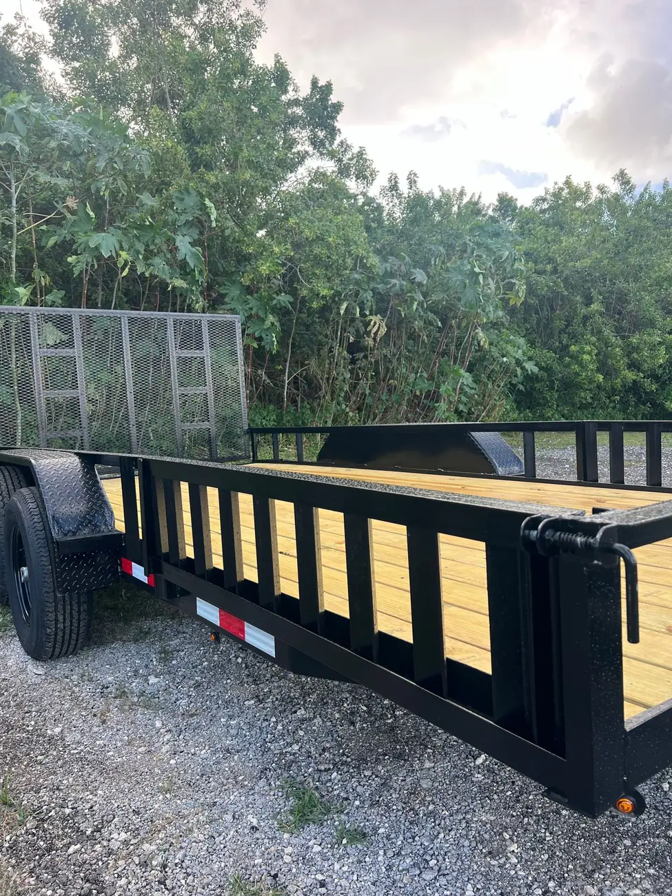 7x14 Utility Trailer, tandem with side ramps photo 2