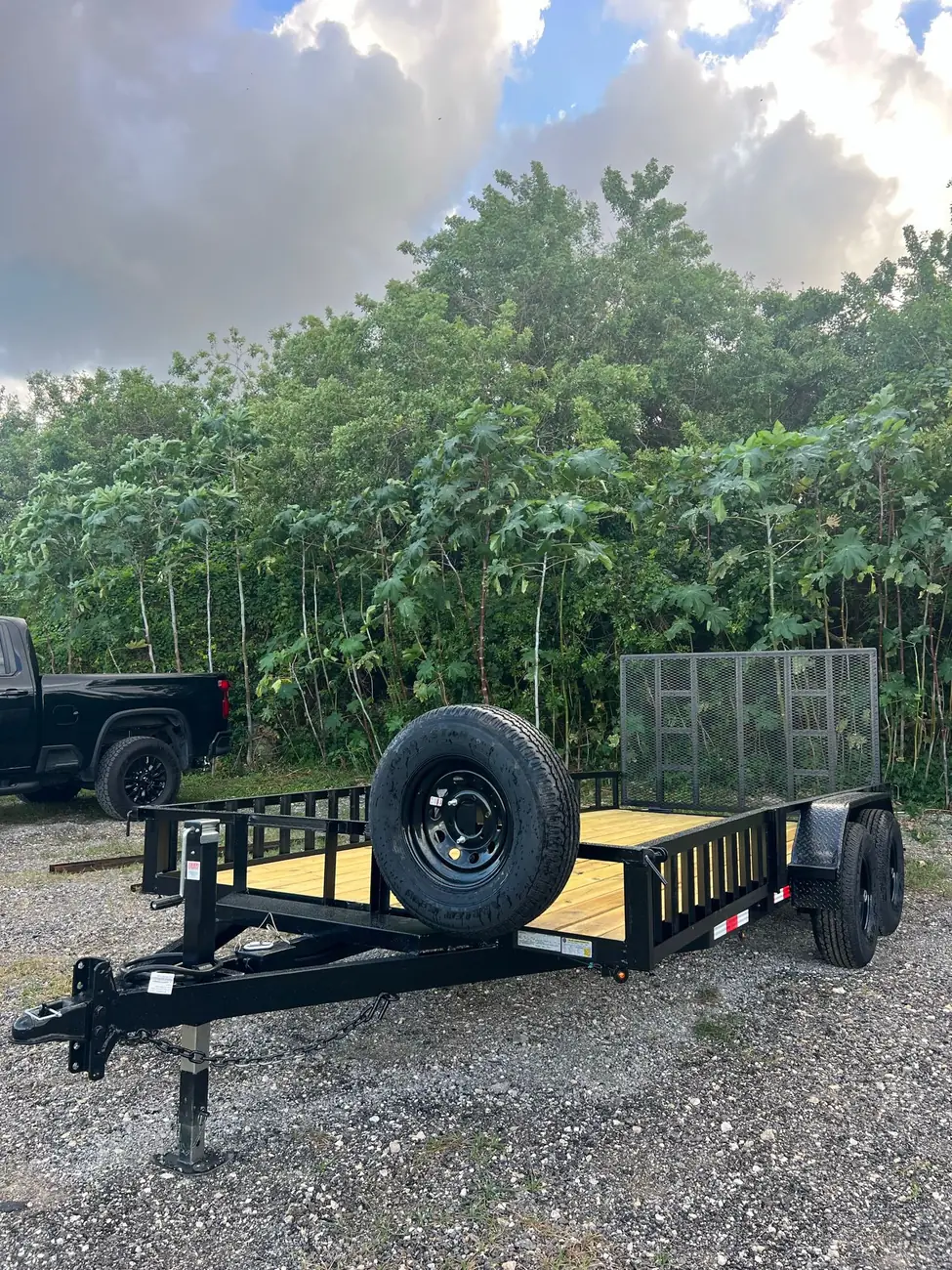 7x14 Utility Trailer, tandem with side ramps photo 4