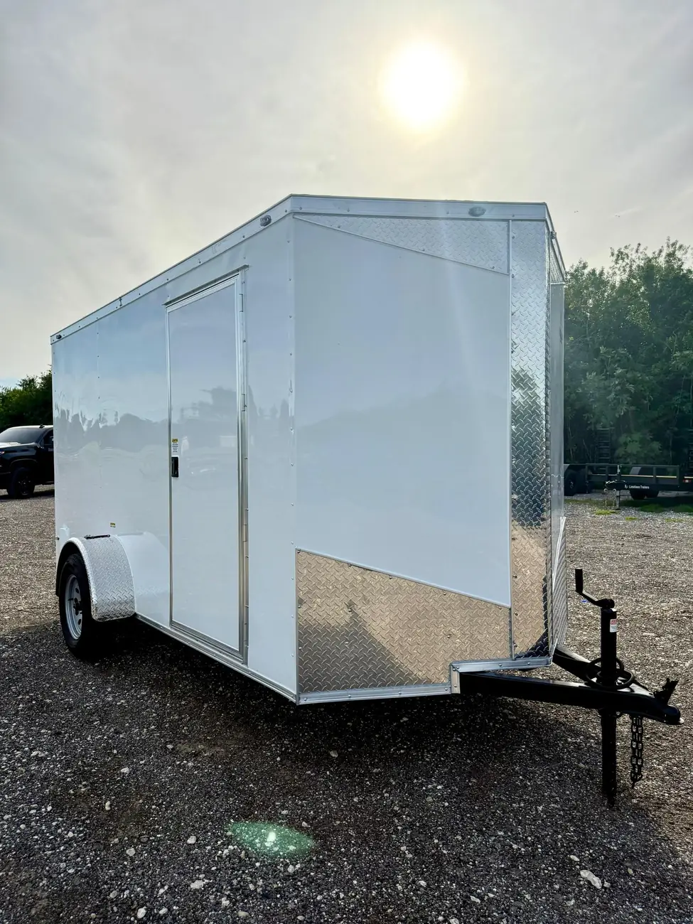 6x12 Enclosed Trailer, white photo 1