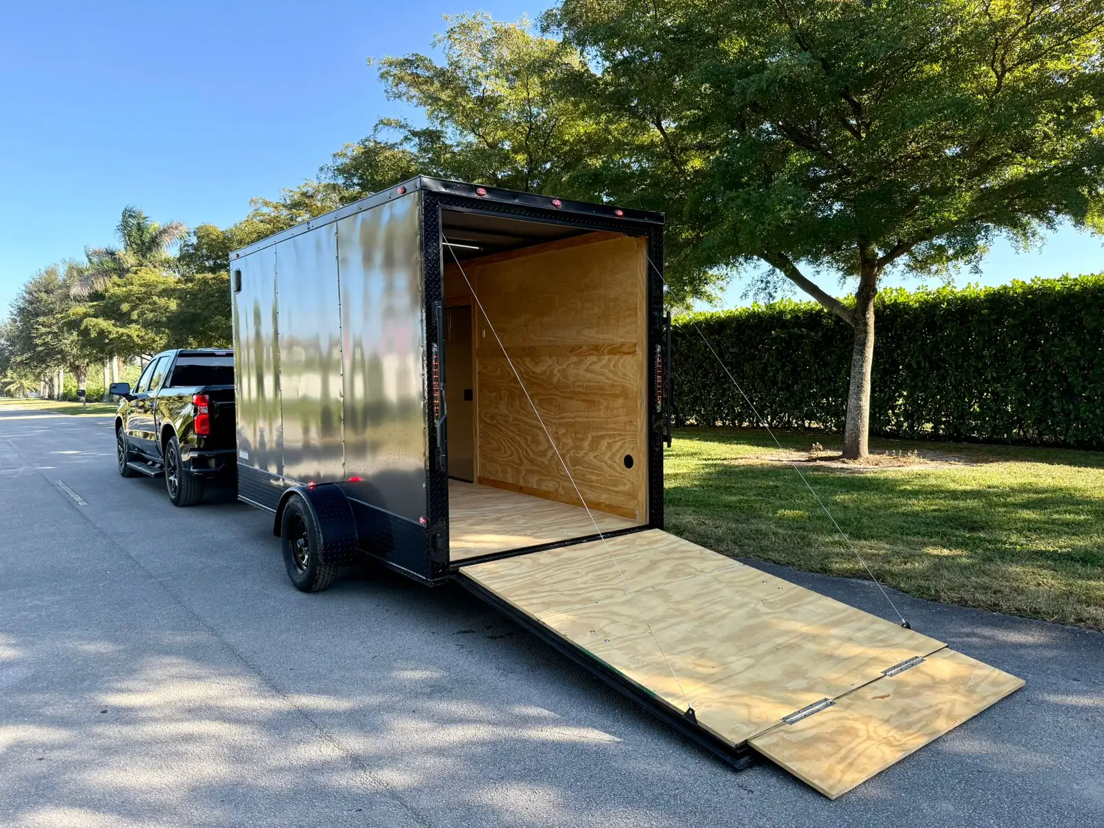 6x12 Enclosed Trailer, charcoal 7 ft photo 2