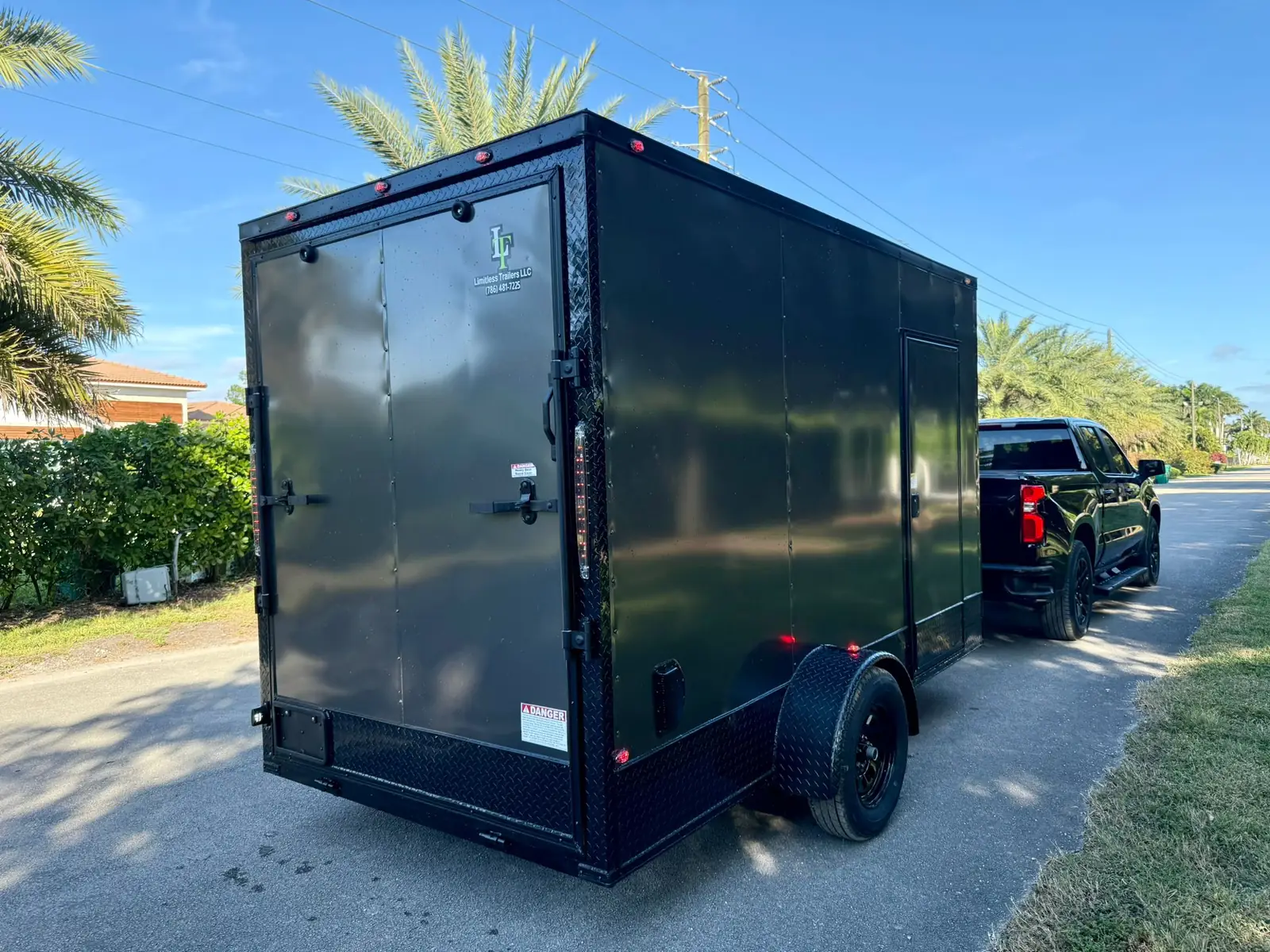 6x12 Enclosed Trailer, charcoal 7 ft photo 3