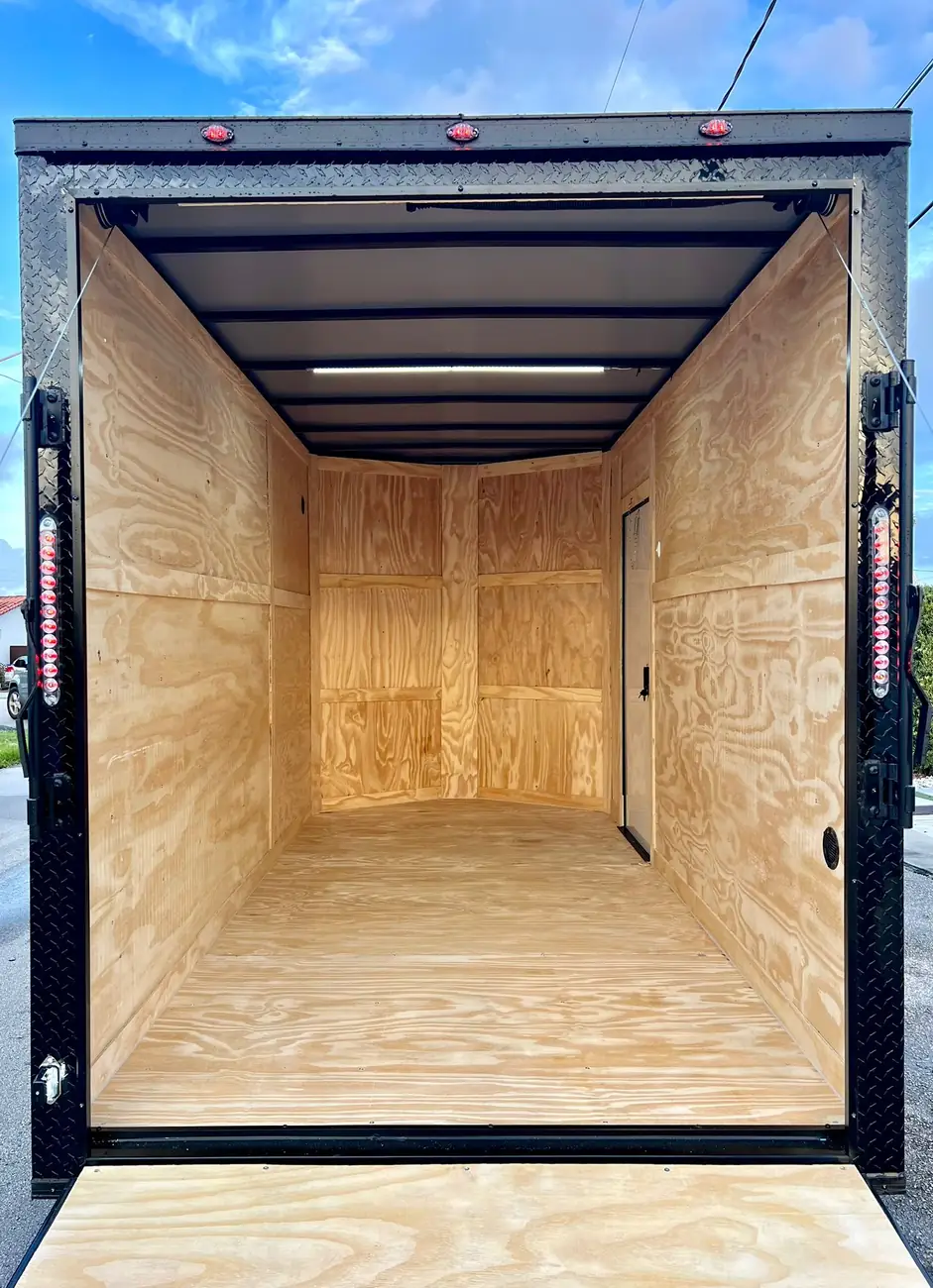 6x12 Enclosed Trailer, white 7 ft photo 2