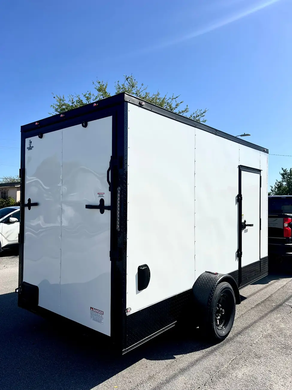 6x12 Enclosed Trailer, white 7 ft photo 4