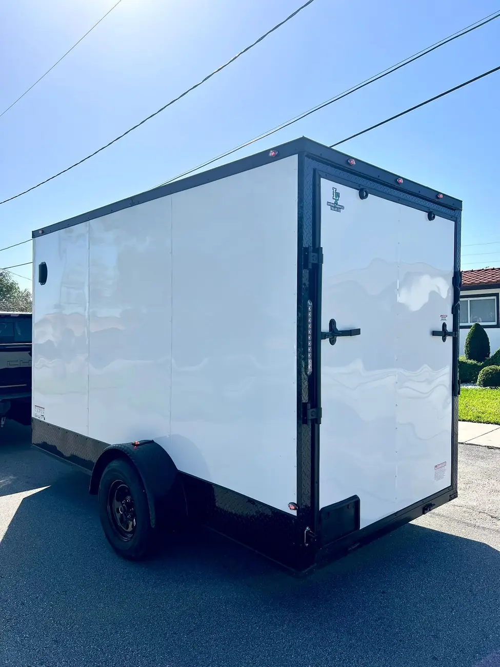 6x12 Enclosed Trailer, white 7 ft photo 6