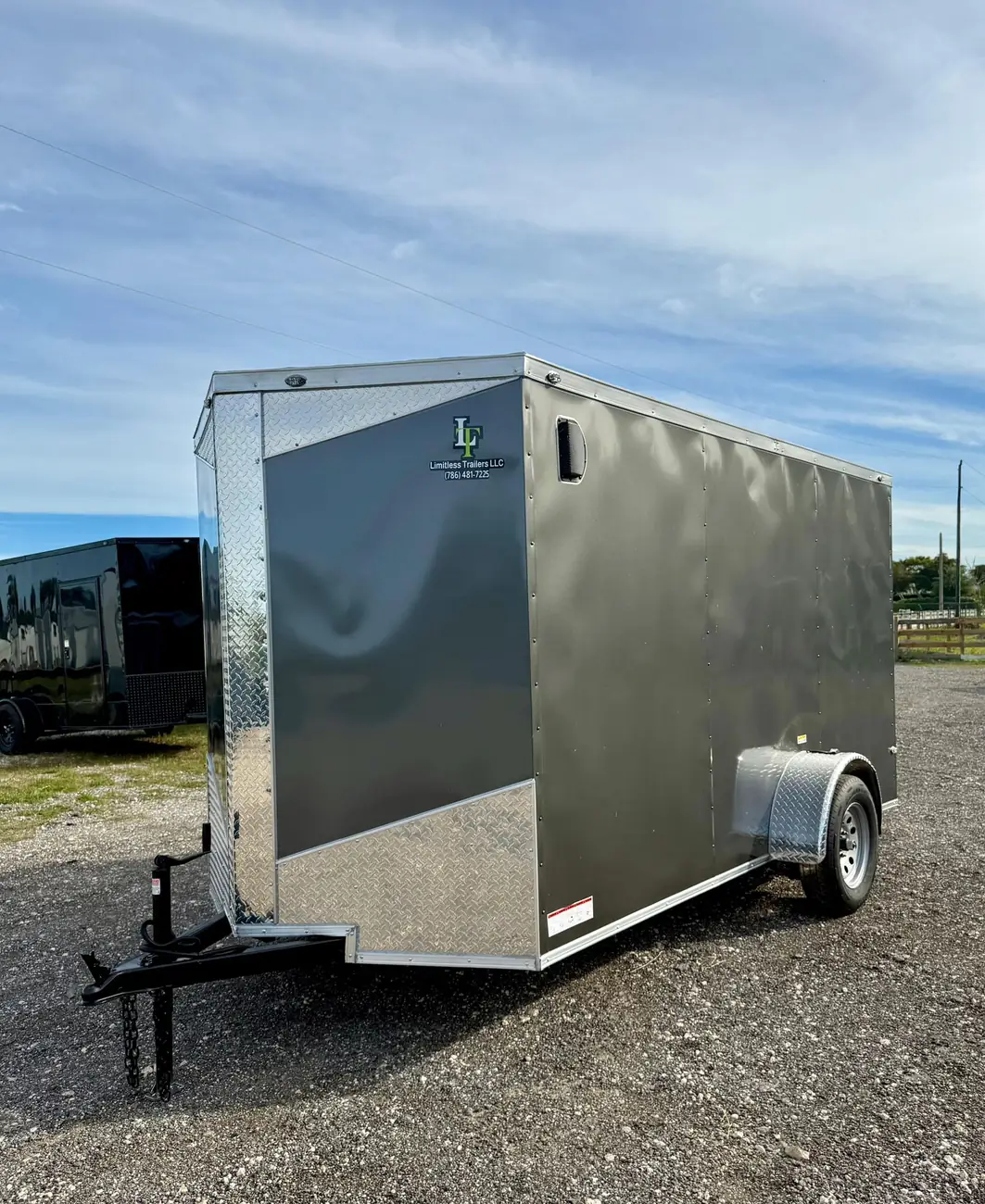 6x12 Enclosed Trailer, gray photo 1