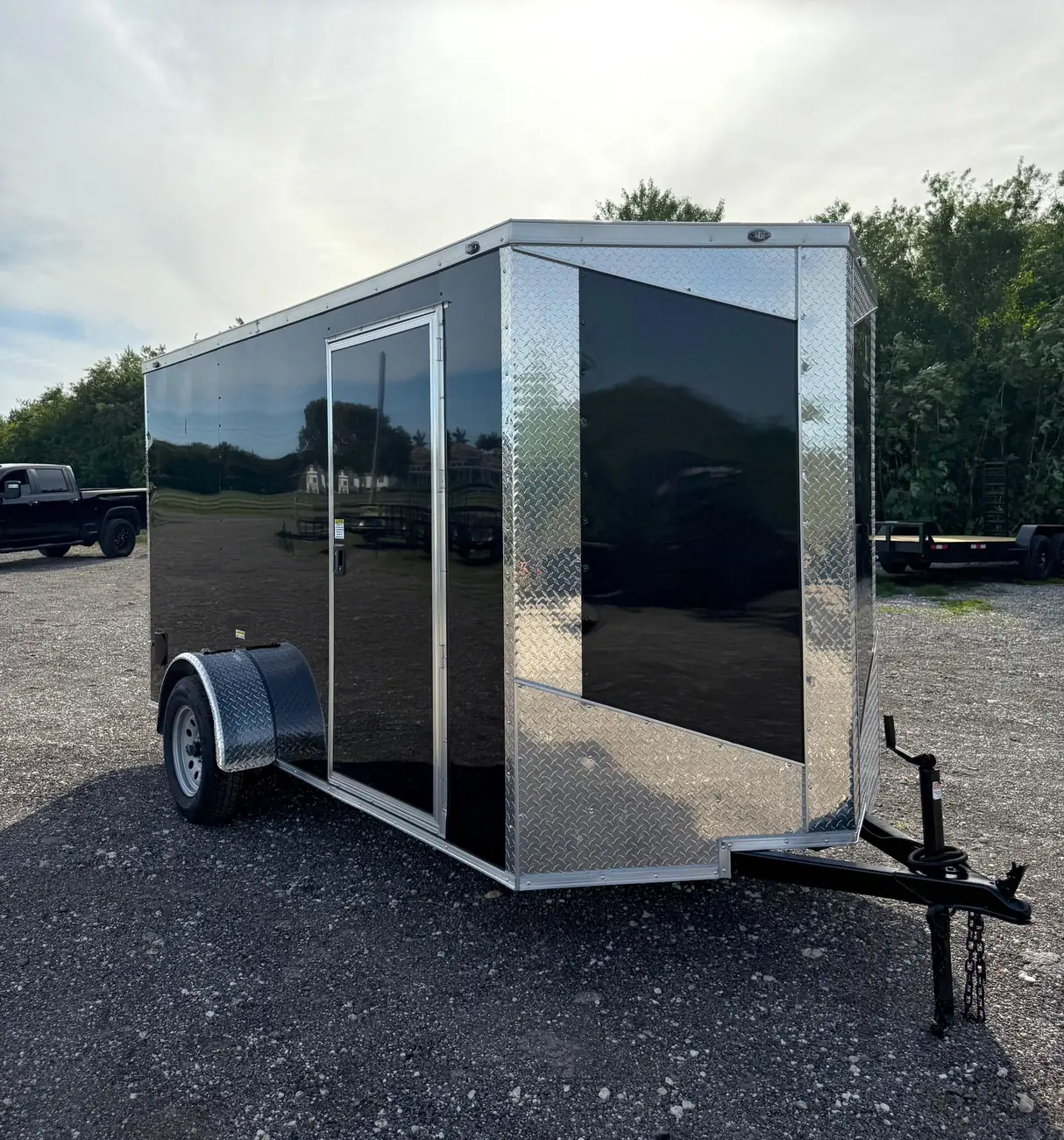6x12 Enclosed Trailer, black photo 1